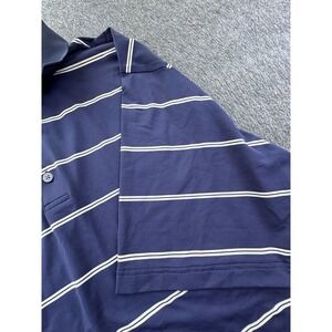 FootJoy Shirt Mens XL Blue Gray‎ Striped Polo FJ Short Sleeve Collared Pullover